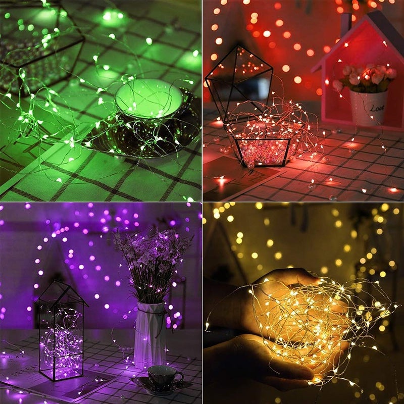 Twinkle Star Color-Changing Fairy Lights, 33Ft 100 LED Waterproof Mini String Lights Twinkle Lights, 16 Colors USB Silver Wire Lights with Adapter for Bedroom Room Garden Party Wedding Christmas Decor - Image 3